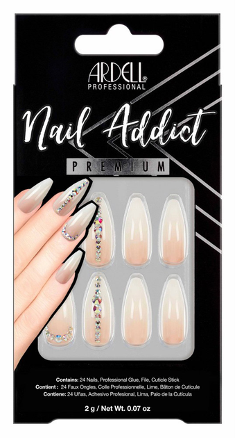 Zestaw sztucznych paznokci Ardell Nail Addict Nude Light Crystal False Nails (74764546012) - obraz 1