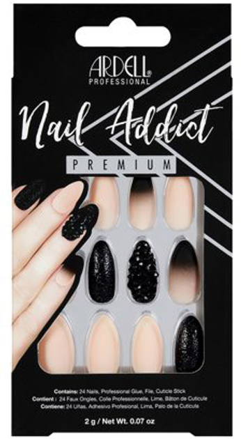 Набір накладних нігтів Ardell Nail Addict Black Stud y Pink Ombre False Nails (74764758866) - зображення 1