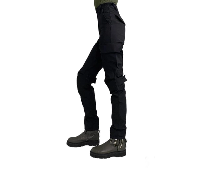 Женские полицейские тактические брюки 44 черные утепленные - изображение 2