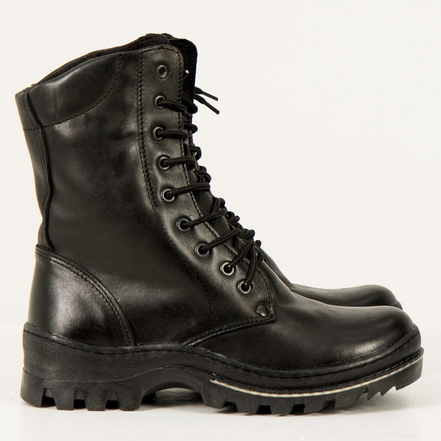 Берцы зимние кожаные черные, искусственный мех, подошва антистат, ботинки мужские 42 - изображение 1