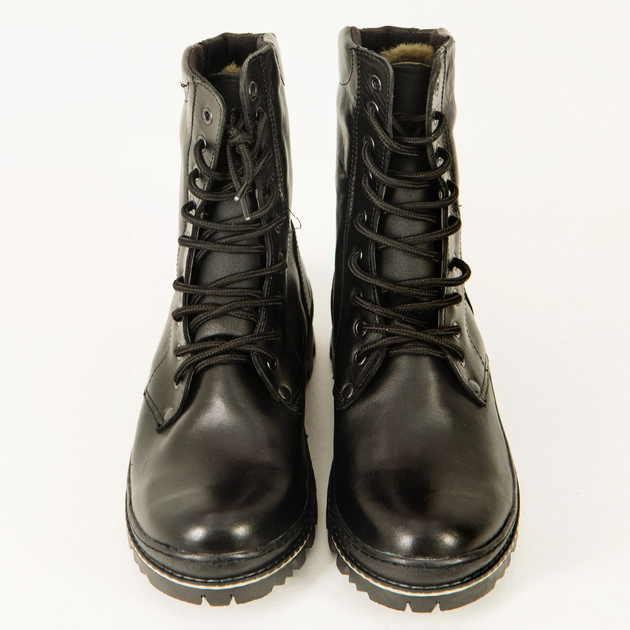 Берцы зимние кожаные черные, натуральный мех, подошва антистат, ботинки мужские 44 - изображение 2