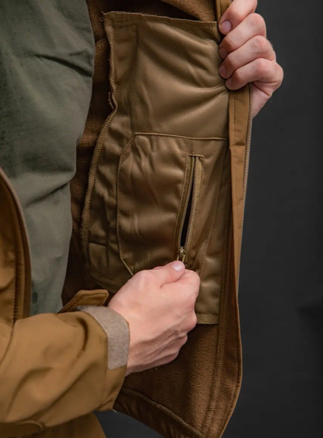 Мужской демисезонный костюм Softshell с Липучками под Шевроны цвет койот Куртка и брюки M - изображение 2