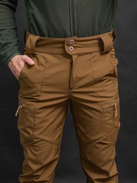 Чоловічі штани Soft Shell демісезонні на флісі колір Койот XL - зображення 2
