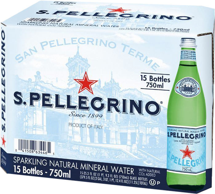 Акція на Упаковка мінеральної газованої води S.Pellegrino 0.75 л х 15 пляшок від Rozetka