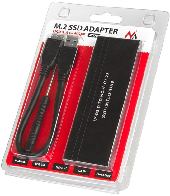 Kieszeń zewnętrzna Maclean MCE582 do M.2 SDD NGFF USB 3.0 Black (5902211121800) - obraz 6
