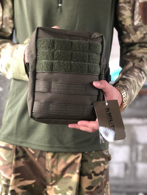 Подсумок MIL-TEC® утилитарный вертикальный с системой Molle в цвете Олива, ВСУ - изображение 1