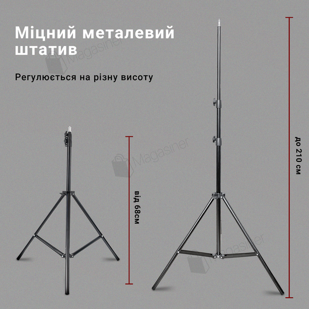 Студийный прямоугольный видеосвет LED 2316 35W со штативом 2,1м (2695-1) - изображение 2