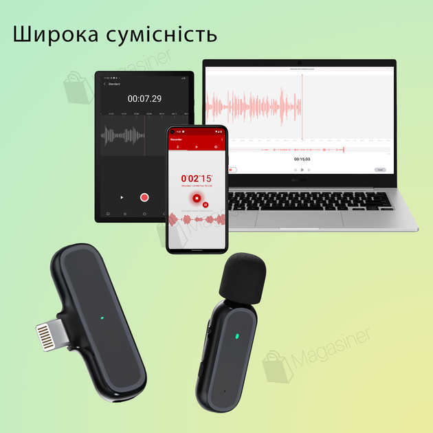 Микрофон беспроводной петличный Lightning с кейсом для смартфона (2807) - изображение 4