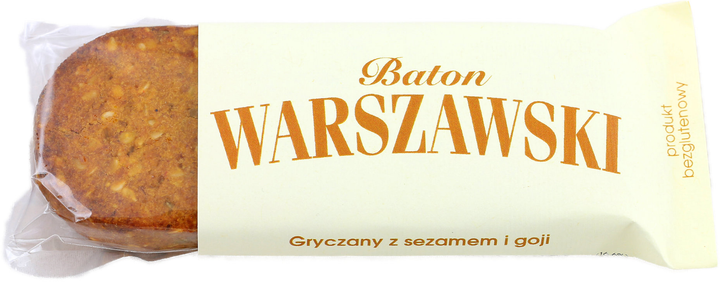 Baton bezglutenowy Baton Warszawski Gryczany z sezamem i goji 50 g (5906395341399) - obraz 1