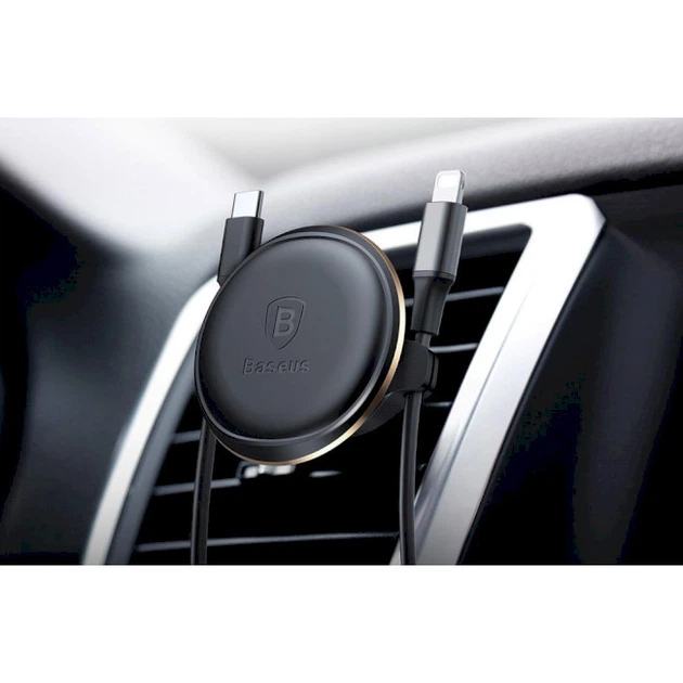 Автомобильный держатель для смартфона Baseus Magnetic Air Vent Car Mount Holder with cable clip Black SUGX-A01 (YM933) - Фото 3 Автомобильный держатель для смартфона Baseus Magnetic Air Vent Car Mount Holder with cable clip Black SUGX-A01 (YM933) - изображение 3
