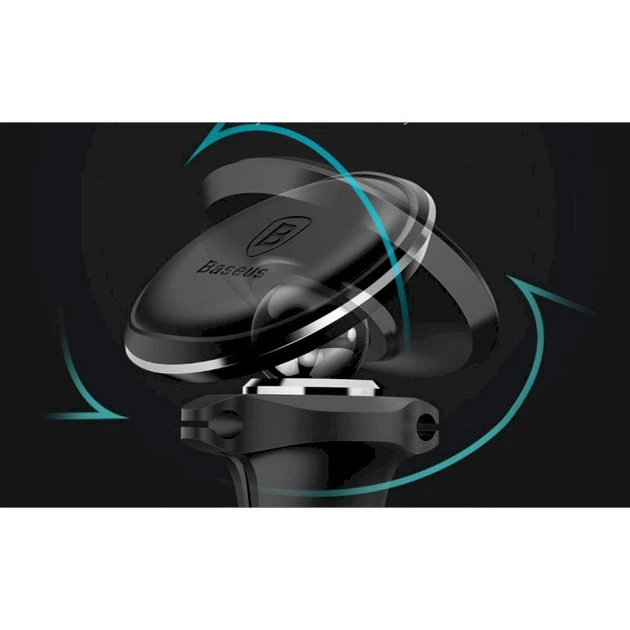 Автомобильный держатель для смартфона Baseus Magnetic Air Vent Car Mount Holder with cable clip Black SUGX-A01 (YM933) - Фото 5 Автомобильный держатель для смартфона Baseus Magnetic Air Vent Car Mount Holder with cable clip Black SUGX-A01 (YM933) - изображение 5