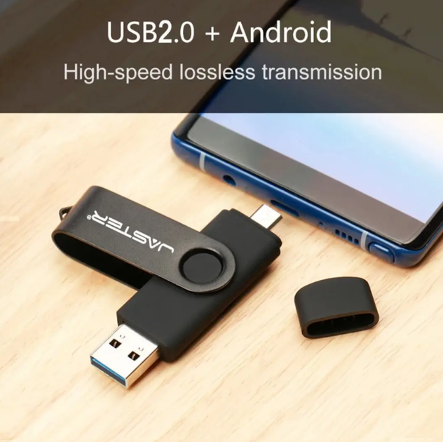 Флеш накопичувач Jaster 64Gb Black USB 2.0 OTG Micro USB Flash Drive - зображення 4