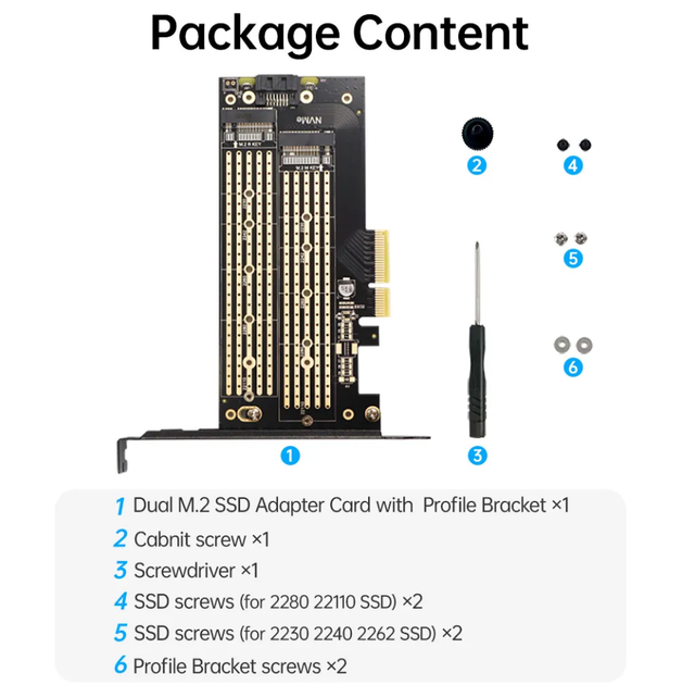 Перехідник Адаптер PCI-E на Dual M.2 SSD JEYI SK6 (NVME (m Key) and SATA (b Key) SSD) - зображення 10