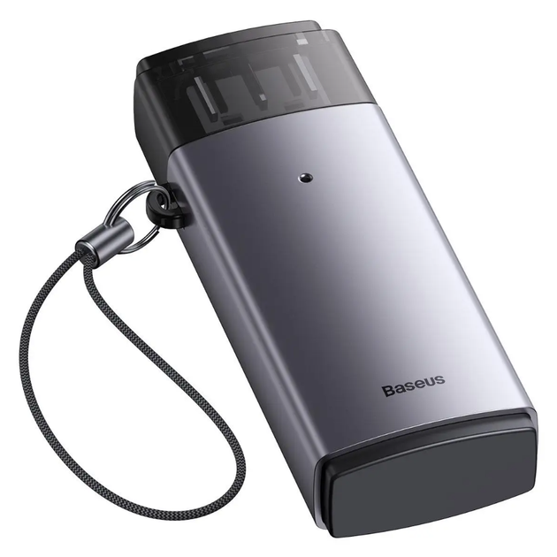 Картридер Baseus Lite Series USB-A 3.0 to SD/microSD Gray - зображення 4