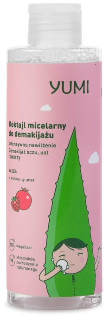 Міцелярний коктейль для зняття макіяжу Yumi Intensive Hydrating Raspberry & Pomegranate 200 мл (5902693164180) - зображення 1