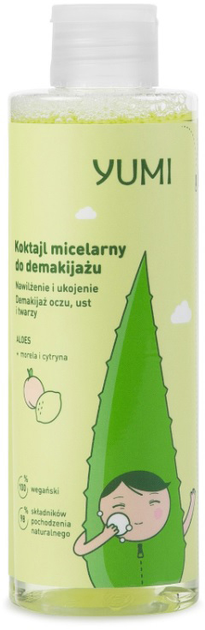 Koktajl micelarny do demakijażu Yumi rozświetlająco-nawilżający Cytryna i Morela 200 ml (5902693164203) - obraz 1