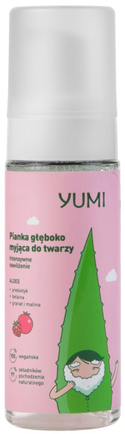 Pianka myjąca do twarzy Yumi Głęboko intensywnie nawilżająca Malina i Granat 180 ml (5902693164210) - obraz 1