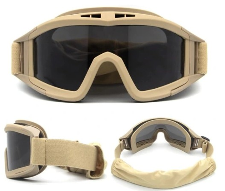 Защитные очки маска Nela-Styl mx79 Хаки (Alop) 60480867 - изображение 1