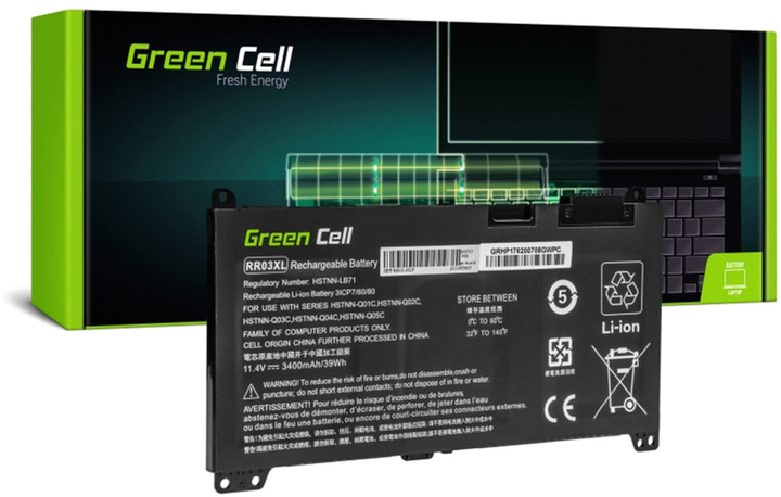 Bateria Green Cell do laptopów HP RR03XL 11,4V 3400mAh (HP183) - obraz 1