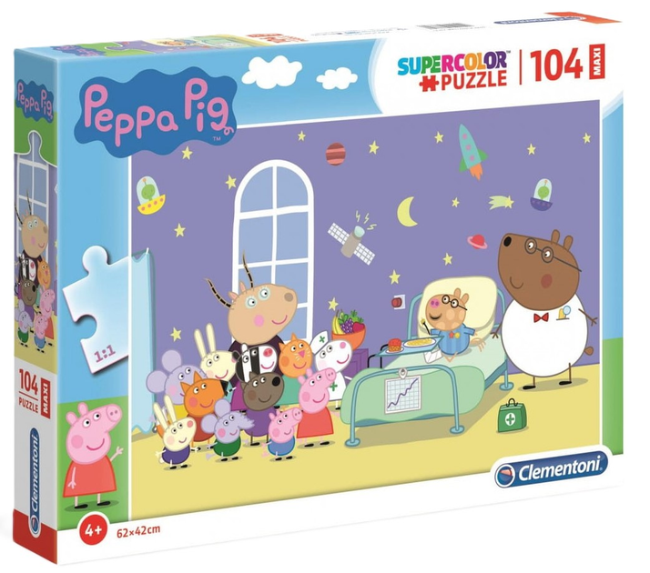 Puzzle Clementoni Maxi Świnka Peppa 104 elementy (8005125237357) - obraz 1