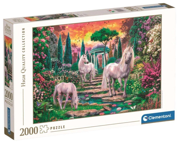 Пазл Clementoni Hq Classical Garden Unicorns 2000 елементів (8005125325757) - зображення 1