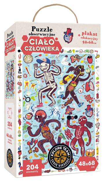 Puzzle CzuCzu Xplore Team obserwacyjne Ciało czlowieka 204 elementy (5902983490159) - obraz 1