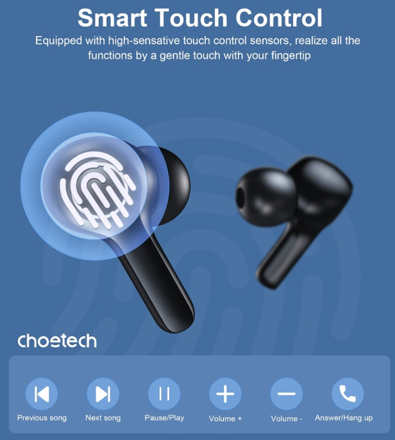Беспроводные наушники Choetech BH-T06 TWS bluetooth - изображение 4