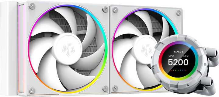 Система водяного охлаждения ID-Cooling Space LCD SL240 White - изображение 1