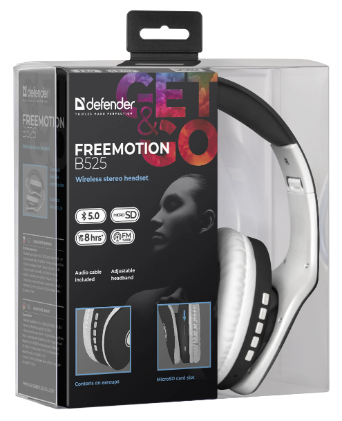 Гарінтура Defender FreeMotion B525 White/Black (63525) (6492203) - Фото 7 Гарінтура Defender FreeMotion B525 White/Black (63525) (6492203) - зображення 7