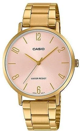 Женские часы Casio LTP-VT01G-4BUDF Золотистые с розовым Кварцевый механизм - Фото 1 Женские часы Casio LTP-VT01G-4BUDF Золотистые с розовым Кварцевый механизм - изображение 1