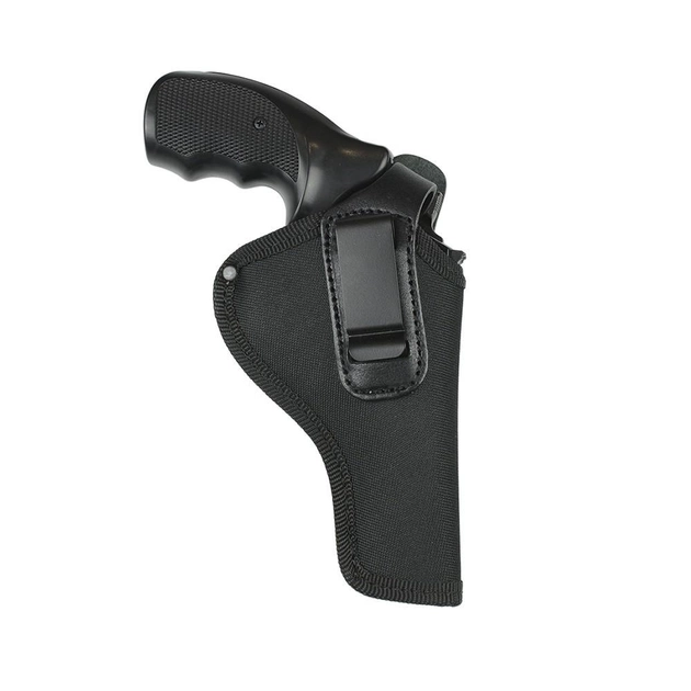 Кобура поясна для Револьвера 4" з кліпсою синтетика/шкіра (чорна) - зображення 2