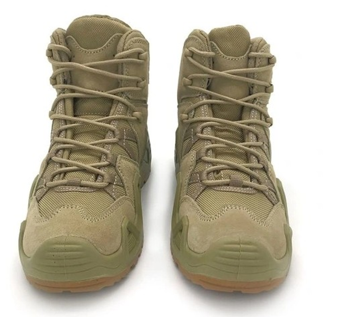 Водонепроникні шкіряні чоловічі черевики взуття для армії Хакі 43 Alop з натуральної замші дихаючі зносостійкі зносостійкі система швидкої шнурівки повсякденні - зображення 2