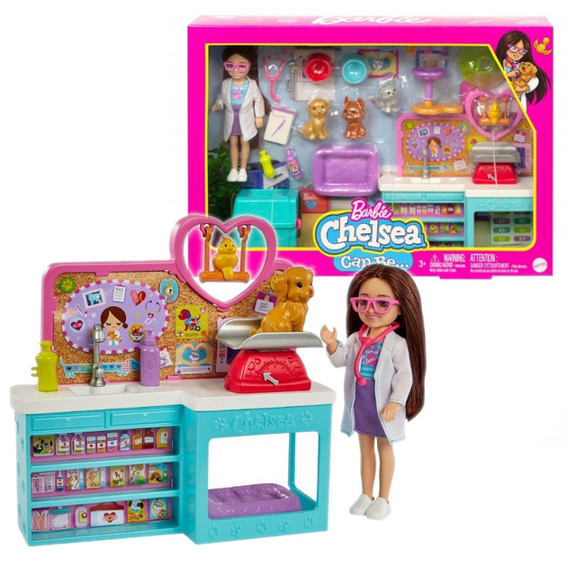 Ігровий набір Barbie Veterinarian Chelsea Pet Doll Set (194735056972) - зображення 5