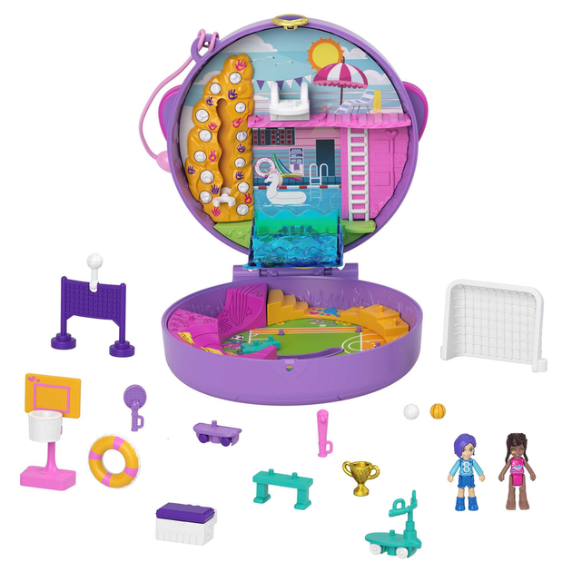 Zestaw do zabawy Mattel Polly Pocket Soccer Squad Compact Playset (194735009404) - obraz 1