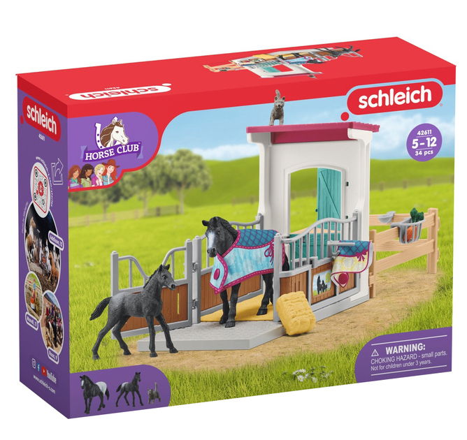 Zestaw do zabawy Schleich Horse Club Stable with Mare and Foal (4059433654034) - obraz 1