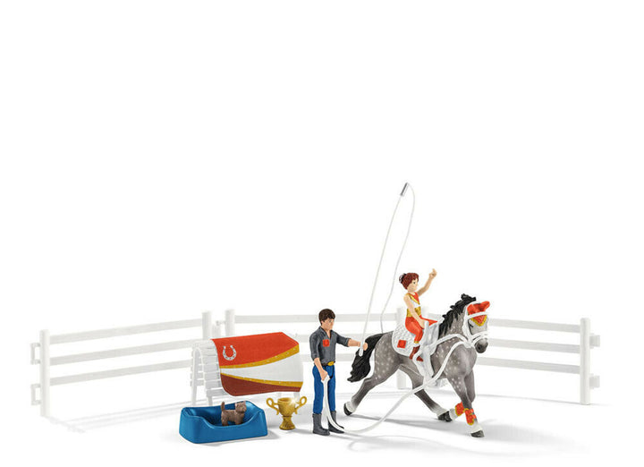 Zestaw do zabawy Schleich Horse Club Mia's Vaulting Riding Set Tournament Horse Instructor & Rider (4059433047195) - obraz 2