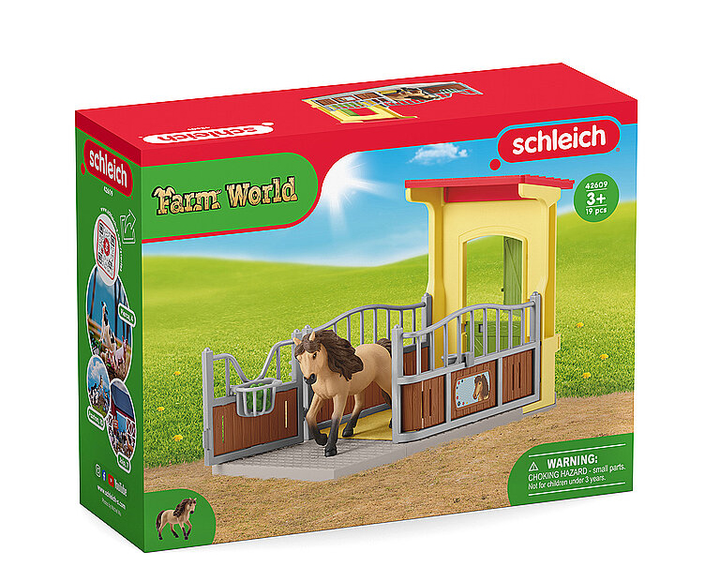 Ігровий набір Schleich Farm World Pony Box with Iceland Pony Stallion (4059433652337) - зображення 1