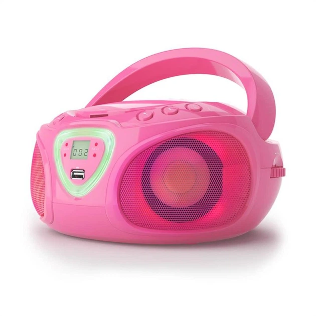 Бумбокс ФМ проигрыватель Auna Roadie CD (10029815) Fm USB Bt CD Розовый - изображение 3
