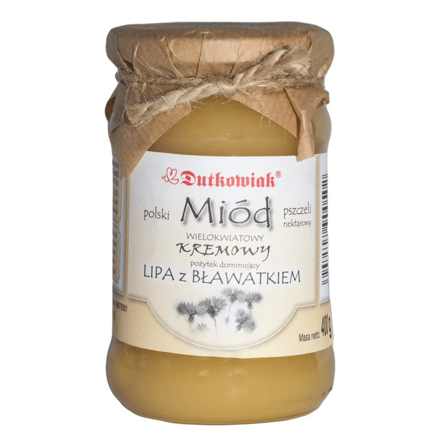 Miód lipowy Dutkowiak z Bławatkiem 400 g (5907508900502) - obraz 1