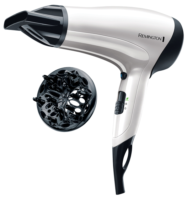 Фен Remington D3015, White/Black, 2000W, 3 режими, 2 швидкості, подача холодного повітря - Фото 1 Фен Remington D3015, White/Black, 2000W, 3 режими, 2 швидкості, подача холодного повітря - зображення 1
