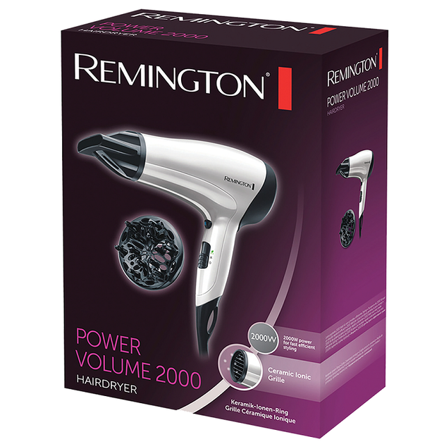 Фен Remington D3015, White/Black, 2000W, 3 режими, 2 швидкості, подача холодного повітря - Фото 2 Фен Remington D3015, White/Black, 2000W, 3 режими, 2 швидкості, подача холодного повітря - зображення 2