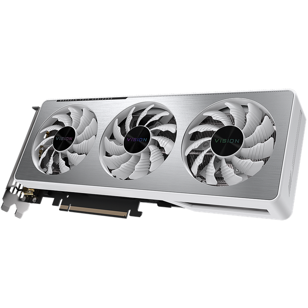 Відеокарта GeForce RTX 3060, Gigabyte, VISION OC (Limited Hash Rate), 12Gb GDDR6, 192-bit, 2xHDMI/2xDP, 1837/15000 MHz, 8-pin - Фото 2 Відеокарта GeForce RTX 3060, Gigabyte, VISION OC (Limited Hash Rate), 12Gb GDDR6, 192-bit, 2xHDMI/2xDP, 1837/15000 MHz, 8-pin - зображення 2