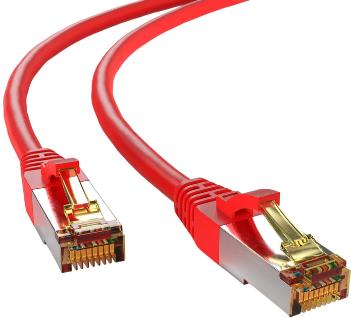 Патч-корд ShiverPeaks Cat 6a RJ45 S/FTP 2 м Red (4017538063885) - зображення 1