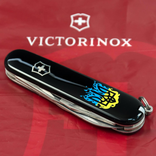 Нож Victorinox Spartan Ukraine Black "Вогняний Тризуб" (1.3603.3_T0316u) - изображение 2