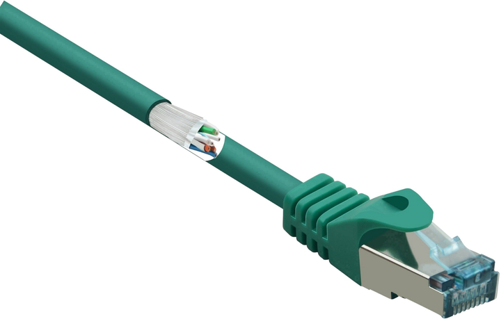 Патч-корд LogiLink PrimeLine Cat 6a S/FTP 0.25 м Green (4052792020441) - зображення 1