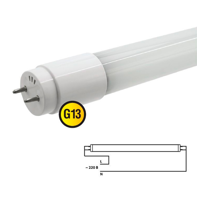 Светодиодная лампа BIOM T8-GL-1200-18W NW G13 1200мм 4200К (Трубка ...