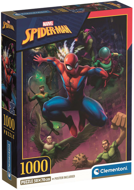 Puzzle Clementoni Comapact Spider-Man 1000 elementów (8005125397686) - obraz 1