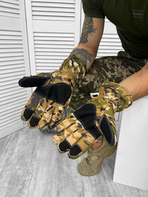 Тактичні сенсорні рукавички Tactical Gloves Multicam L - изображение 2