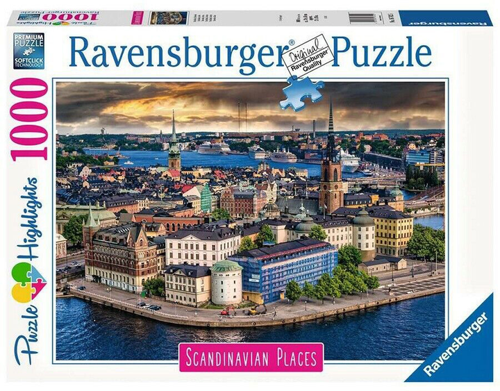 Puzzle Ravensburger Skandynawskie Miasto Widok 1000 elementów (4005556167425) - obraz 1