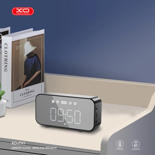Беспроводная колонка часы XO F41 |FM, TF-карты, Bluetooth| Черный - изображение 9